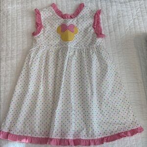 Stitchy Fish NWOT Polka Dot Dress with Minnie Mouse Design 5T